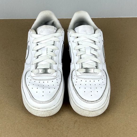 Nike Air Force 1 Leather Athletic Shoes Youth 5Y Womens 6.5 White DH2920-111 - Picture 2 of 10